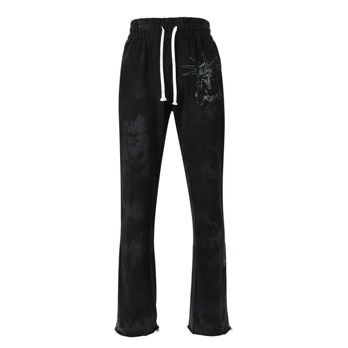 Lost Intricacy Black Flare Sweatpants