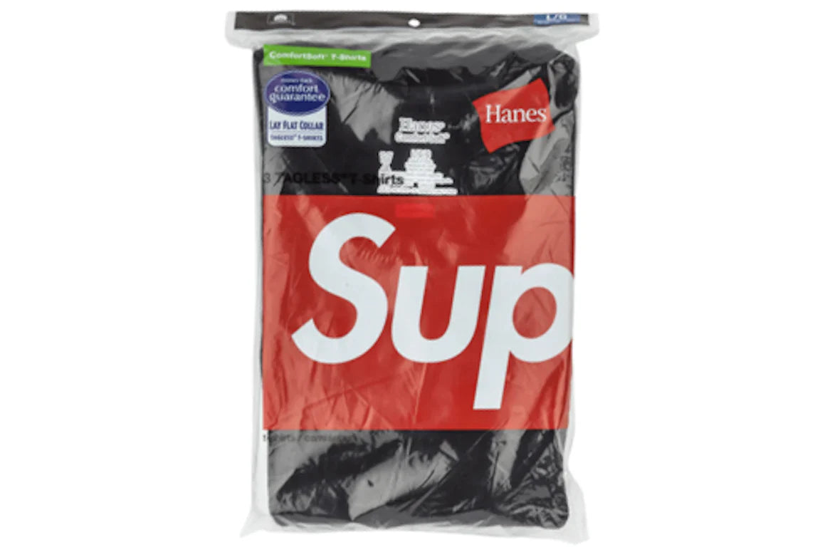Supreme Hanes Tagless Tees (3 Pack) Black