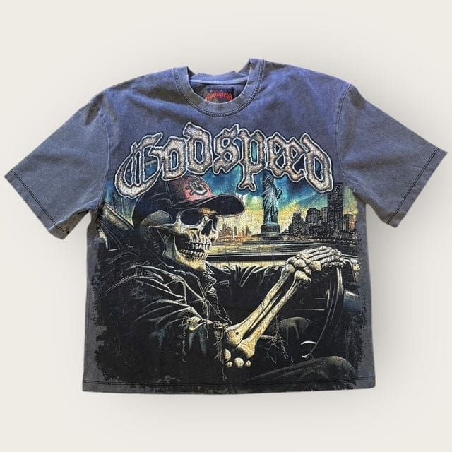 GODSPEED Sightseeing-Grey-Wash T-Shirt