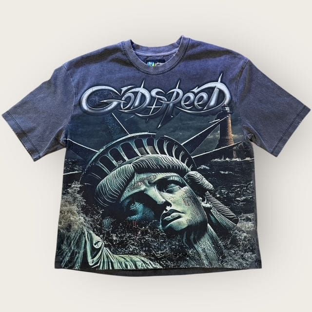 GODSPEED Sunken-Liberty-2-Grey Wash T-Shirt