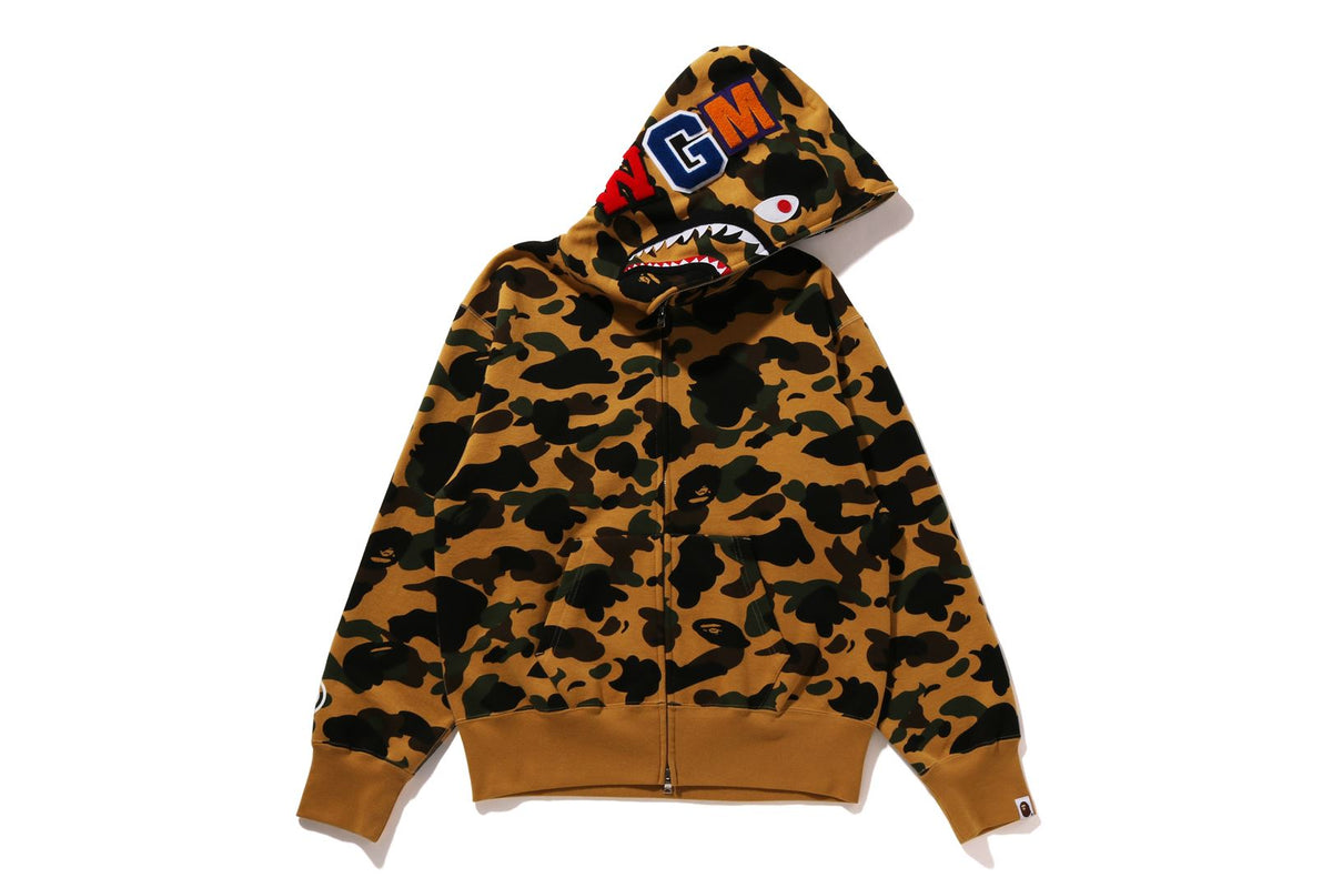 BAPE 1st Camo Shark Full Zip Hoodie Yellow