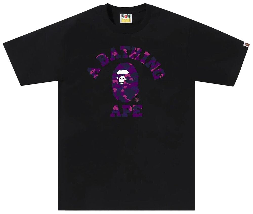 BAPE Color Camo College Tee Black Purple