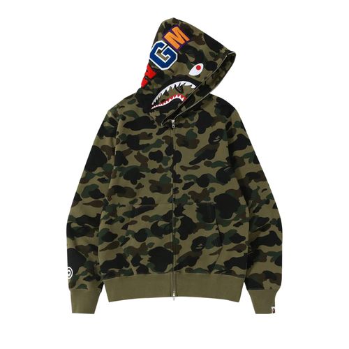 BAPE 1st Camo Shark Full Zip Hoodie Green