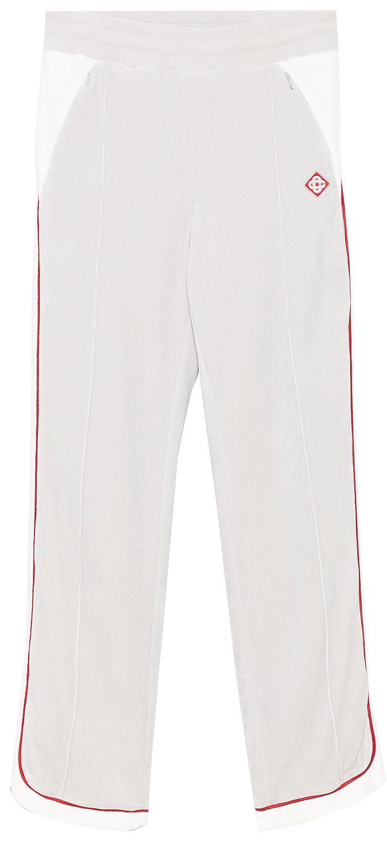 Casablanca Velour Cover Stitch Track Pants Grey/White