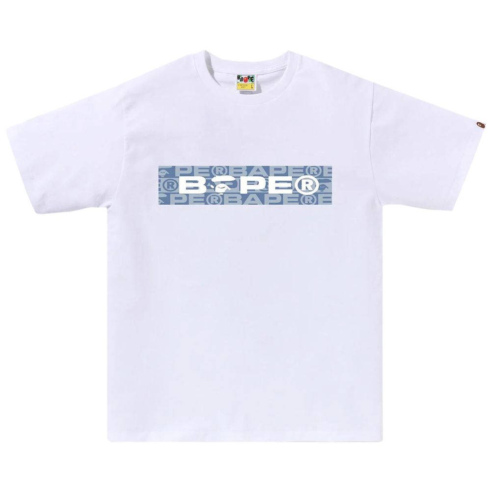 BAPE Lux Sport Pattern Box Logo Tee White