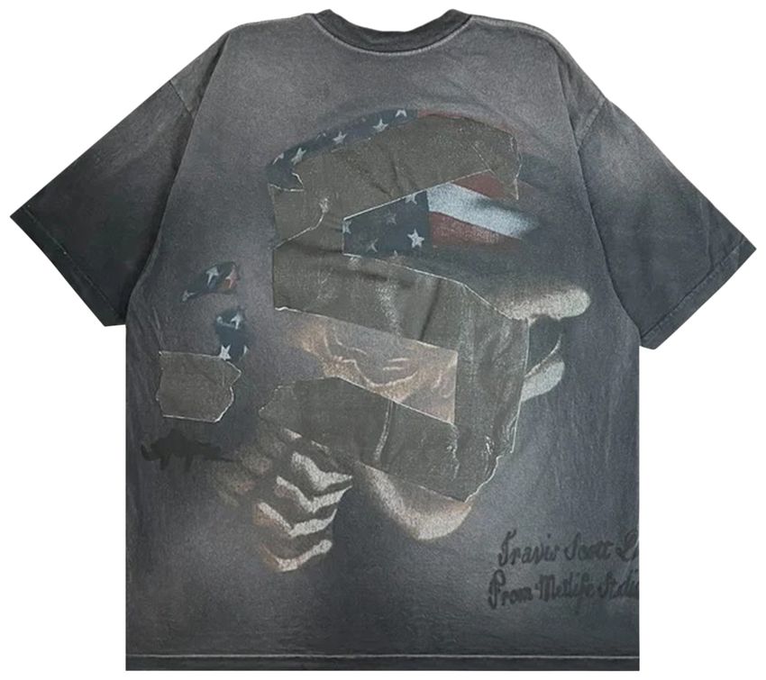 Travis Scott Met Life Tee II Washed Grey/Black