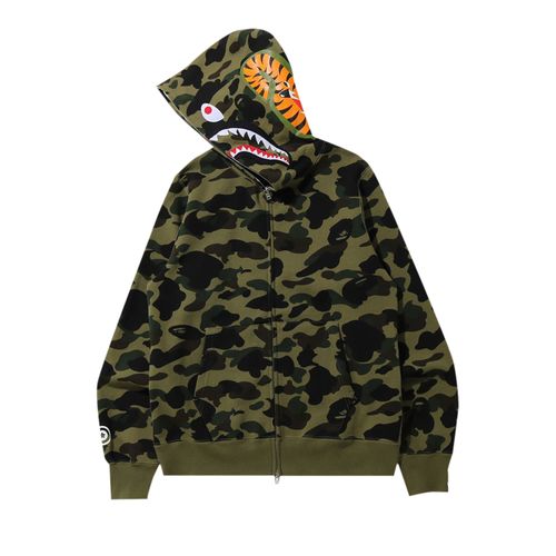 BAPE 1st Camo Shark Full Zip Hoodie Green
