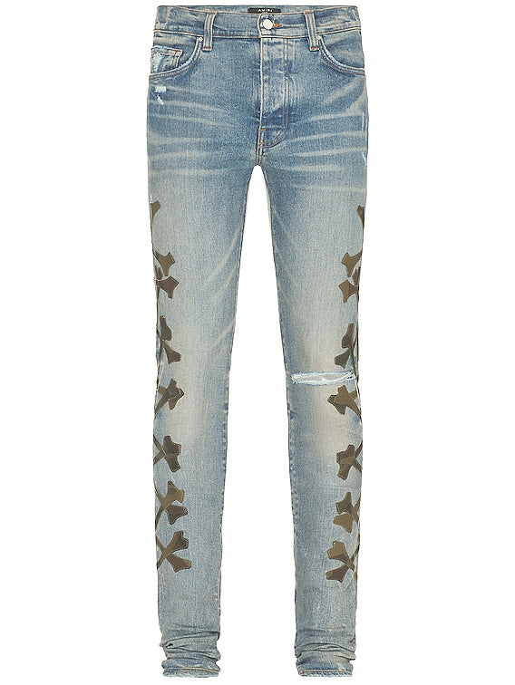 Amiri Camo Bones Jeans Indigo