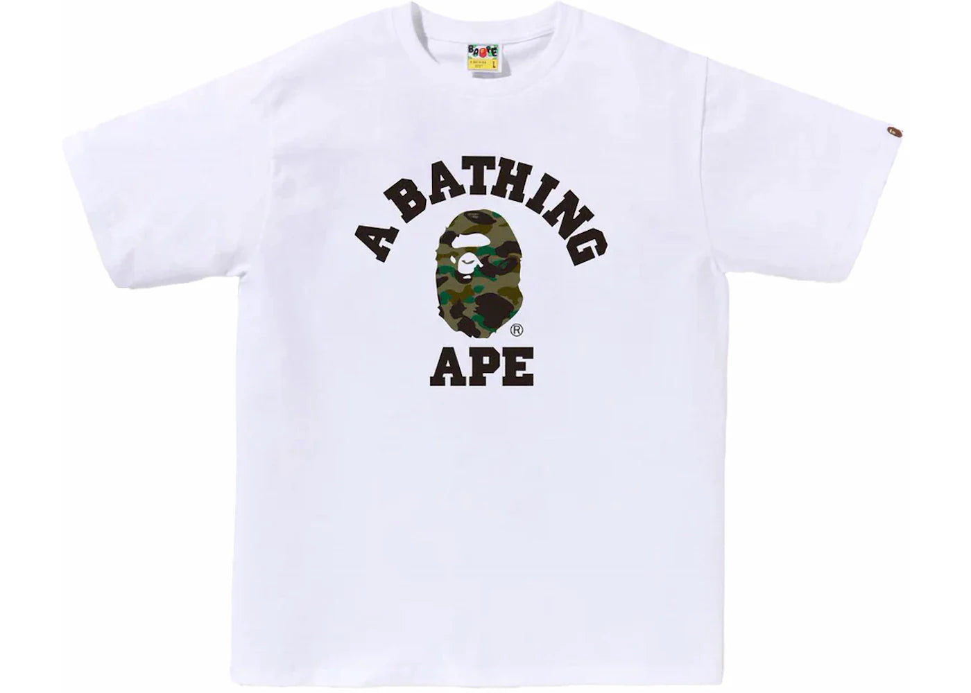 BAPE 1st Camo College Tee White/Green