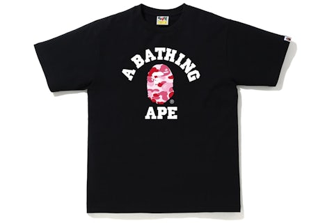BAPE ABC Camo College Tee Black/Pink