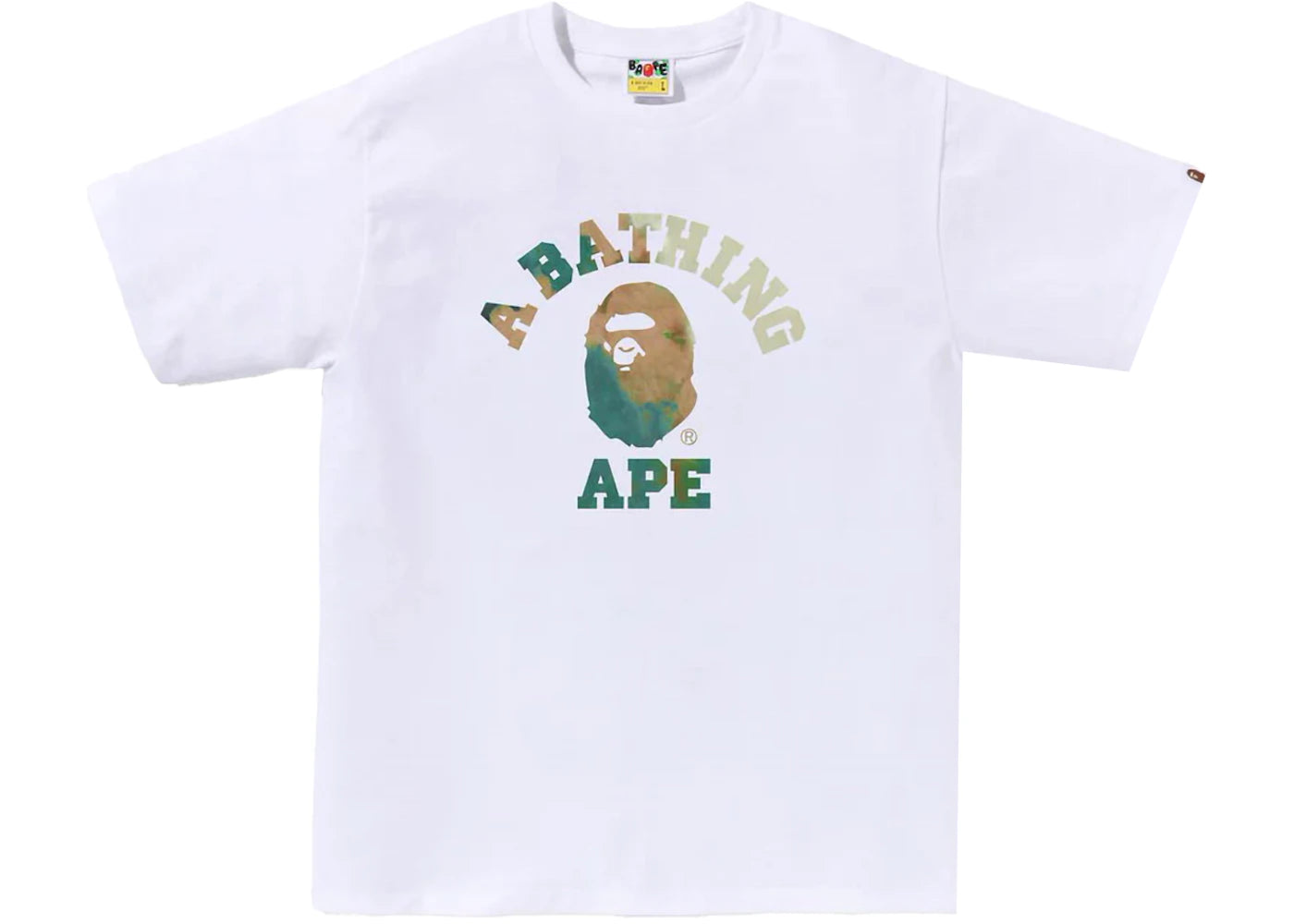 BAPE Tie Dye College Tee White/Beige
