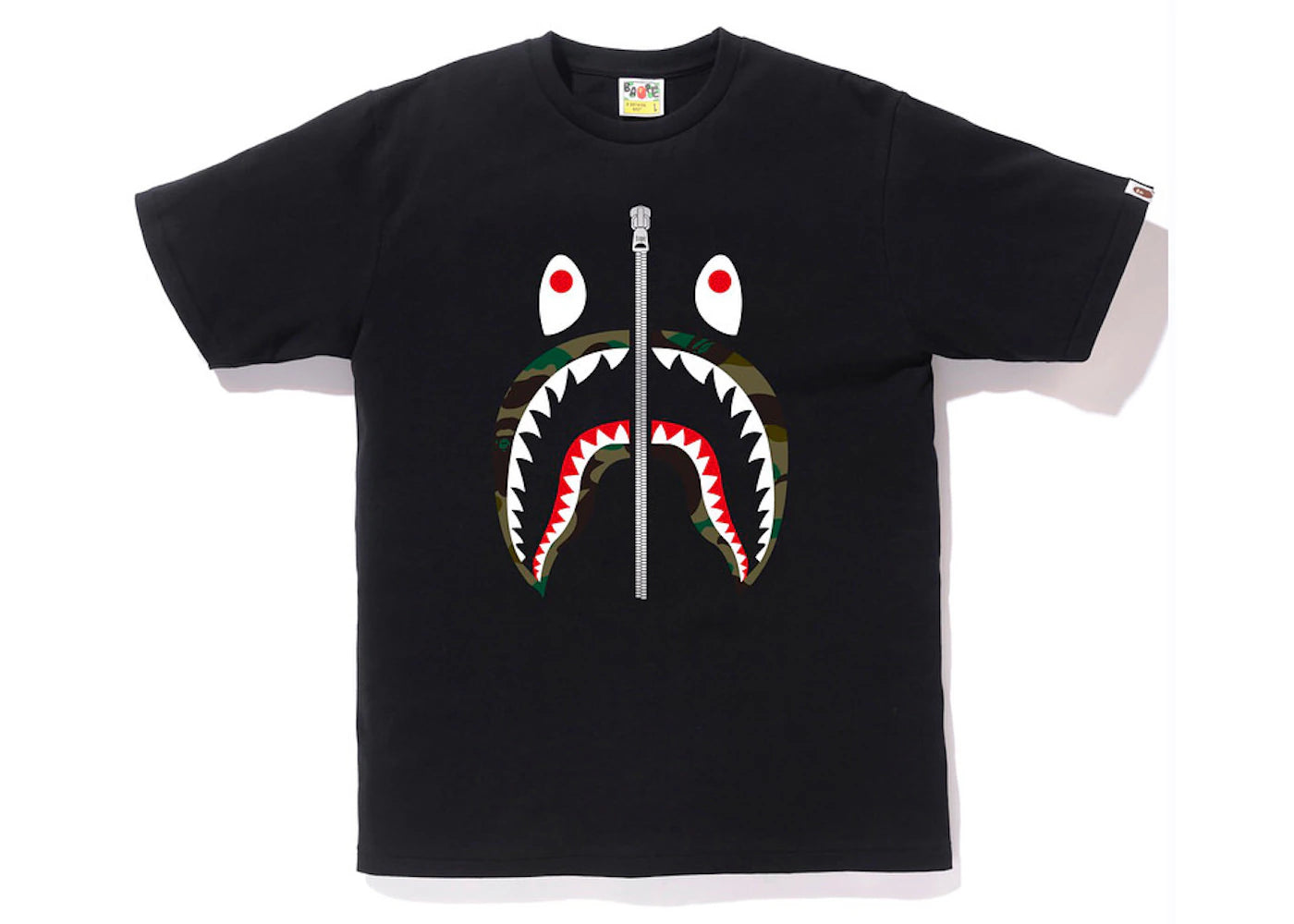 BAPE 1st Camo Shark Tee Black/Green
