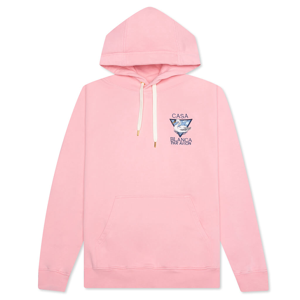 Casablanca Par Avion Embroidered Hooded Sweatshirt Pink