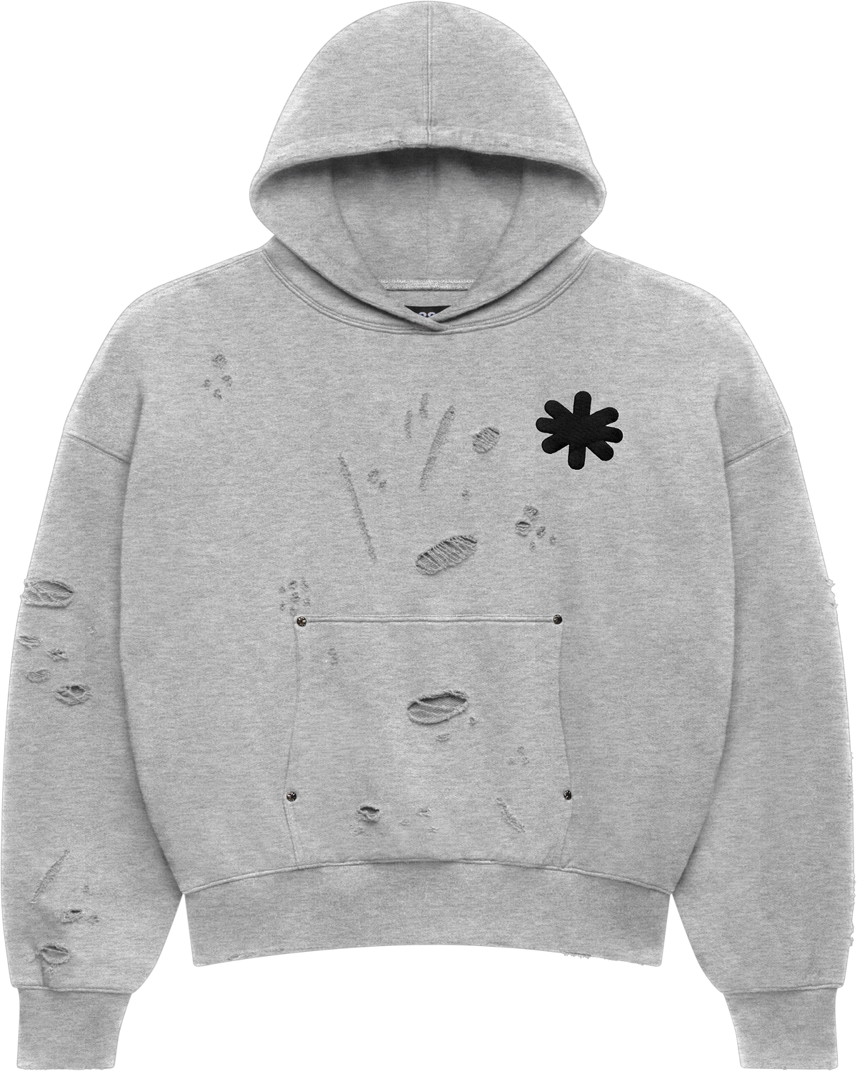 LOSTSHDW DSTRY Double Layered Logo Hoodie Grey