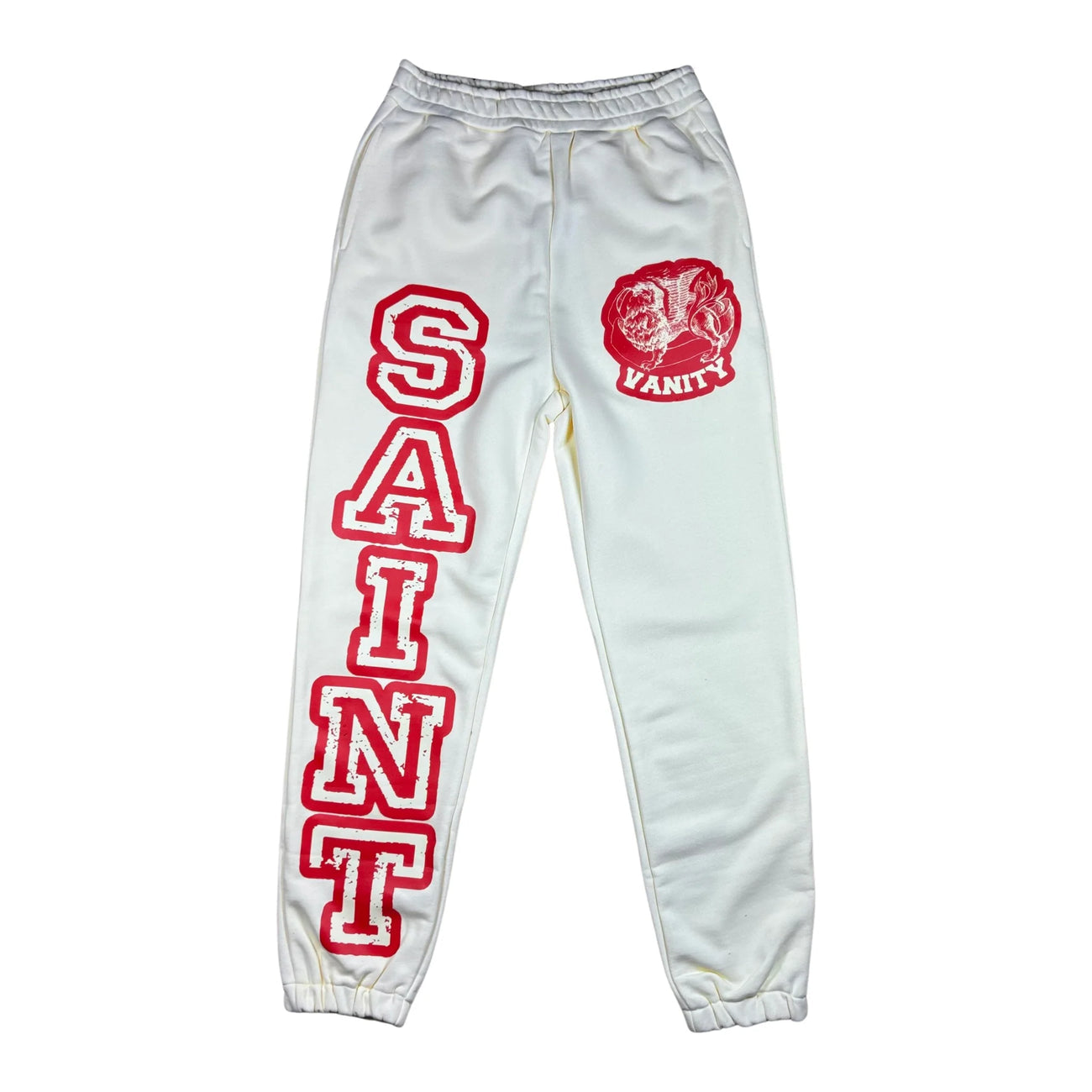 Saint Vanity Varsity Sweatpants Cream / Red
