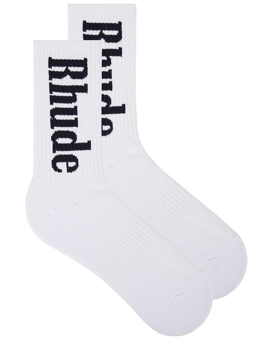 Rhude Vertical Logo Sock White/Navy