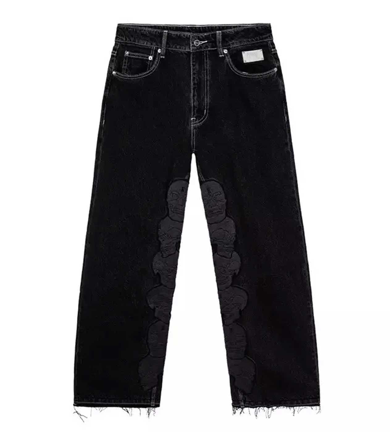 Revenge Skull Patch Denim Pant Black
