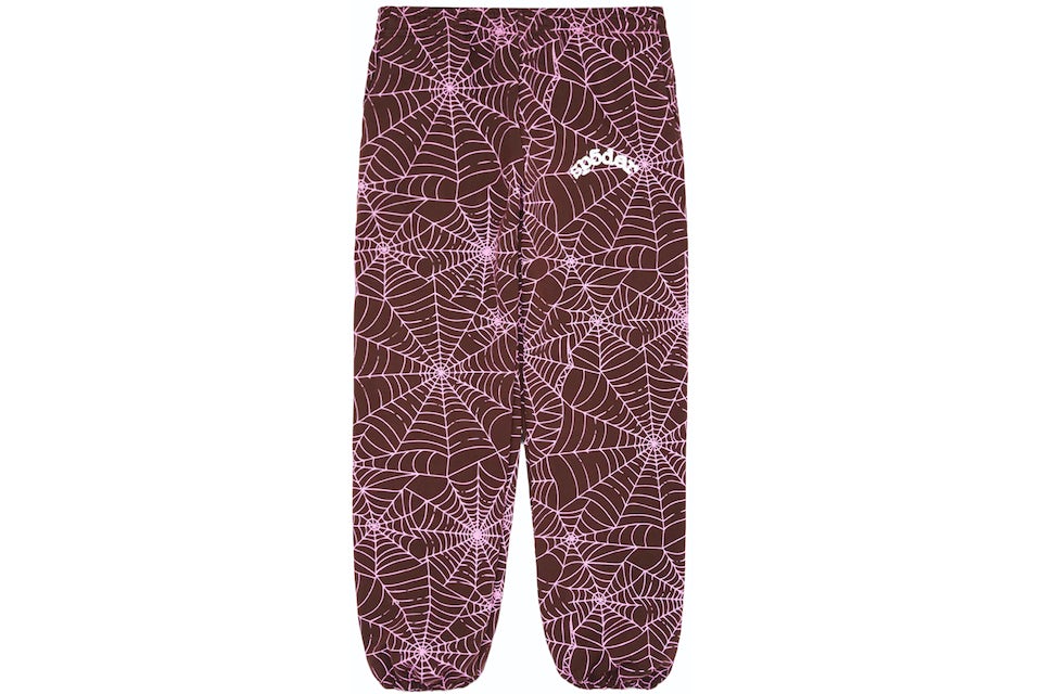 Sp5der AOP Sweatpants Brown