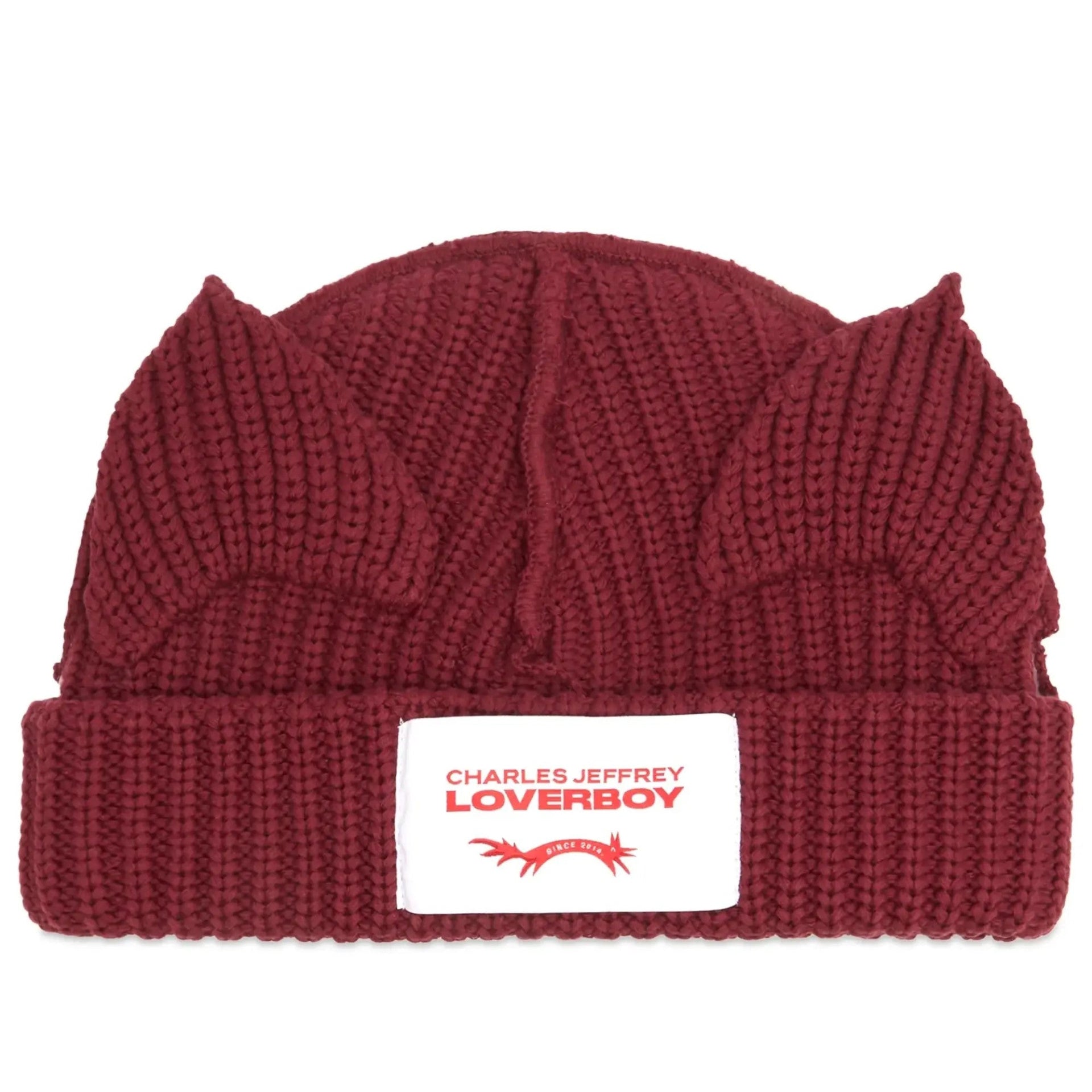 CHARLES JEFFREY LOVERBOY CHUNKY EARS BEANIE BORDEAUX