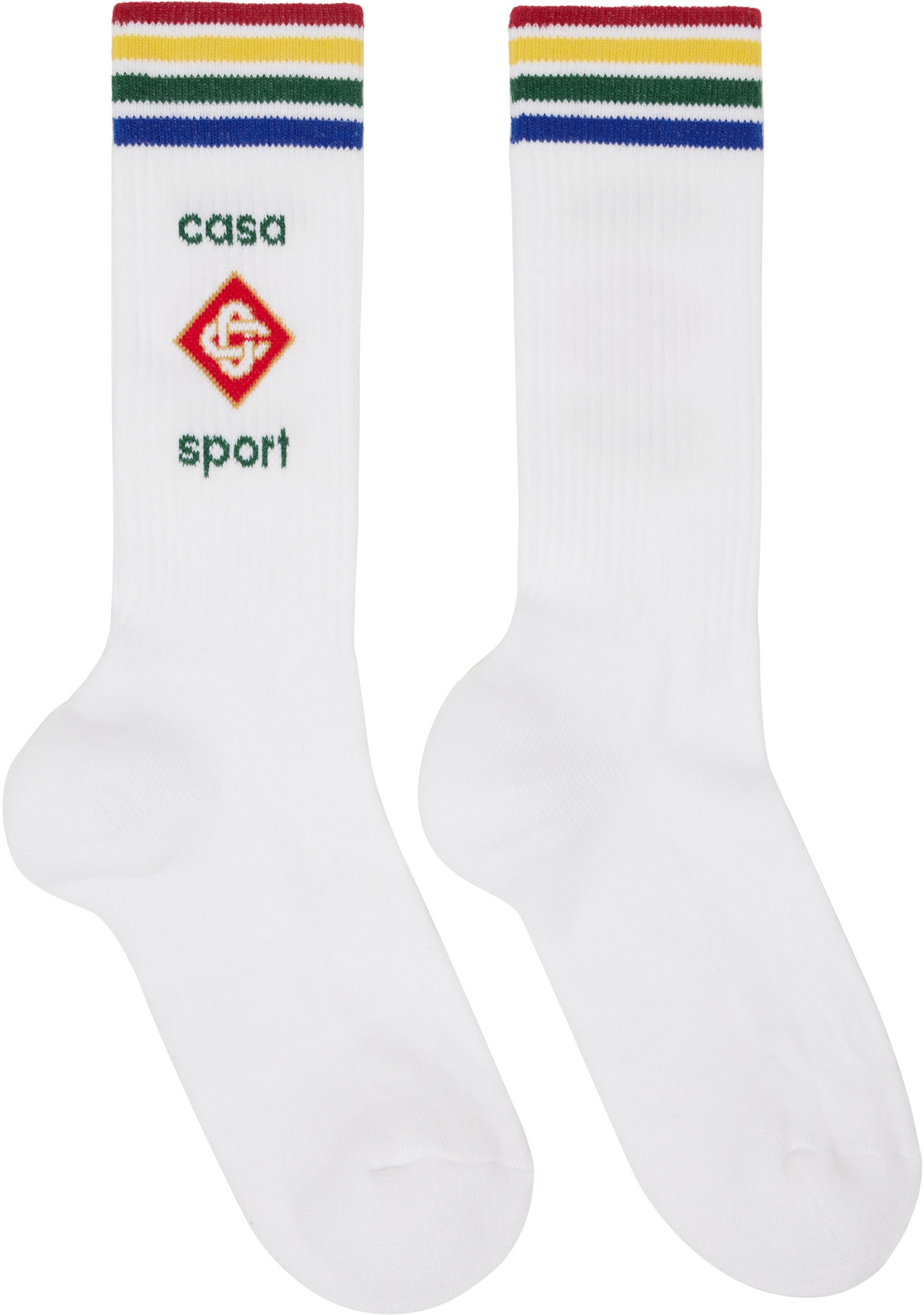 Casablanca Ribbed Sport Sock White