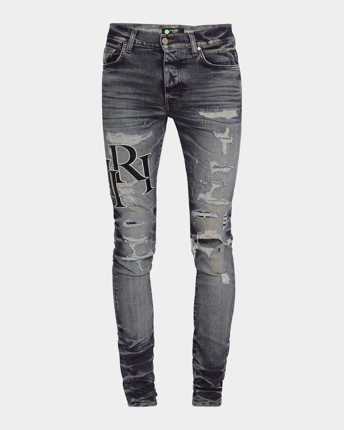 Amiri Storm Grey Staggered Jeans
