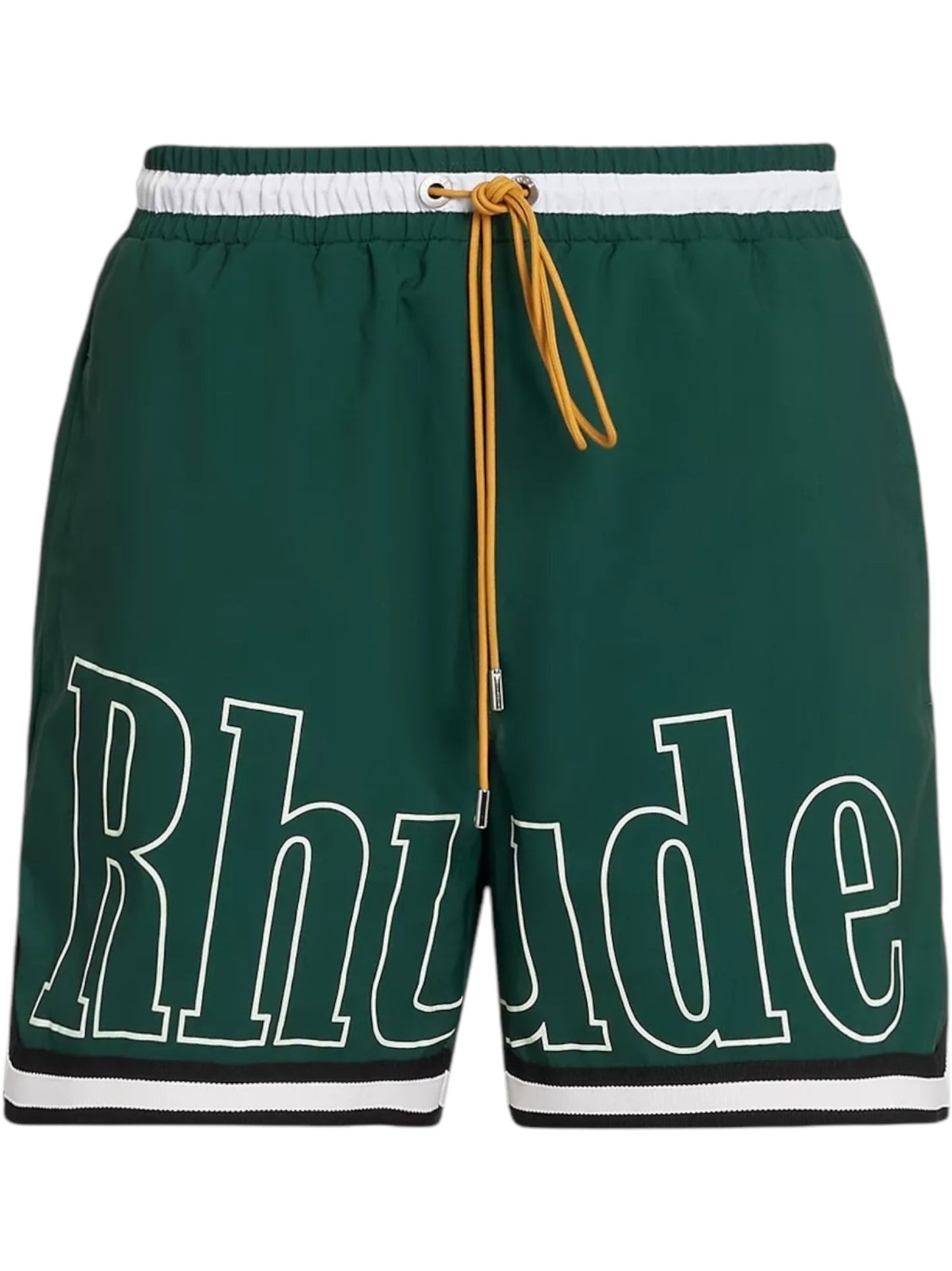 Rhude Men's Logo Basketball Swim Trunks Green/White